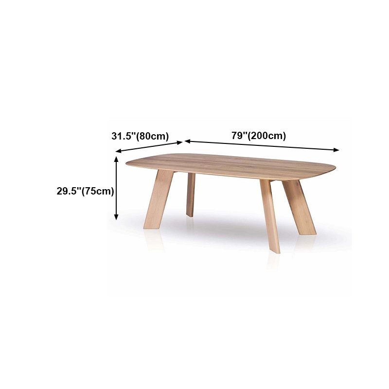 Table à manger rectangulaire en bois massif, style luxueux avec 4 pieds