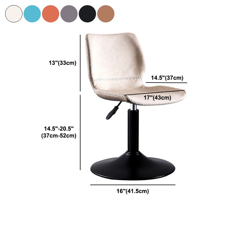 Rotating Leather Seat Barstool Nordic Style Black Pedestal Bar Stool for Dining Room