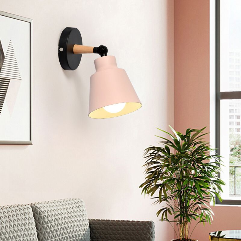 Postmodern Colorful Wall Light Fixture with Metal Shade for Sitting Room