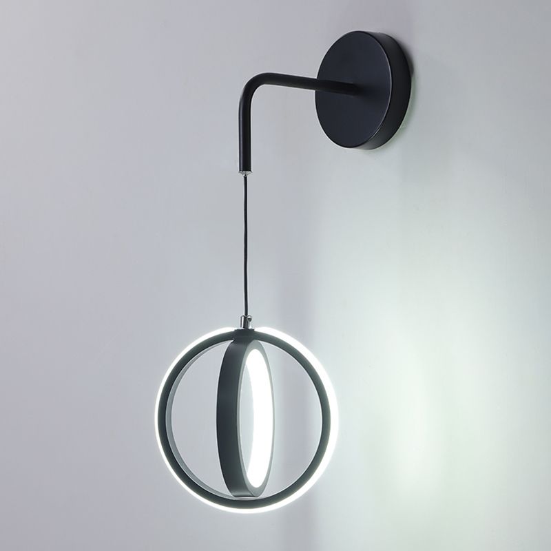 Circular Wall Light Fixtures Modern Minimalist Style Metal Sconces