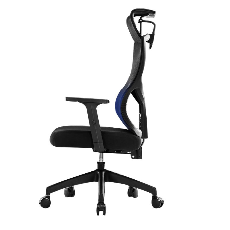 Black Modern Slide Office Chair Adjustable Seat Height Fixed Arms with Wheels