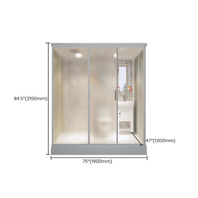 Rectangle Shower Stall Tempered Glass Shower Stall with Shower Base