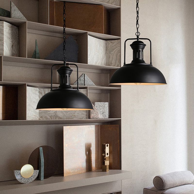 1 Light Dome Costil Pendiente de estilo industrial de metal Accesorios para el restaurante para restaurante