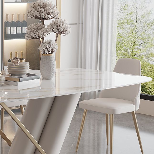 Modern Style Dining Rectangle Table Dining Stone Table for Kitchen