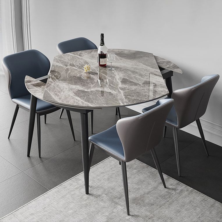 Mesa de piedra sinterizada moderna mesa de comedor de cocina estándar en gris