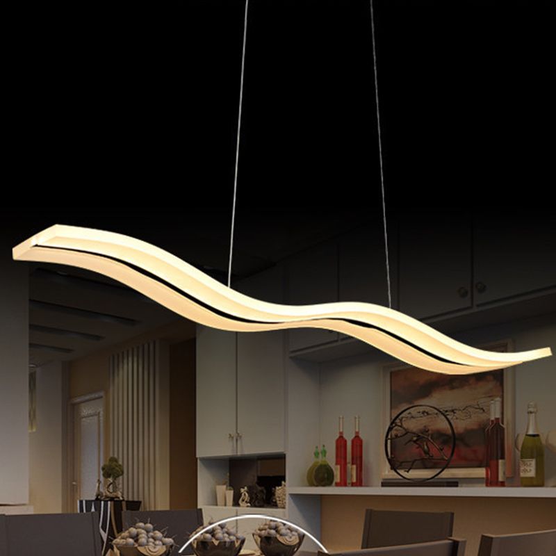 Single Modernism Silver Ceiling Light LED Kitchen Island Lighting for Foyer