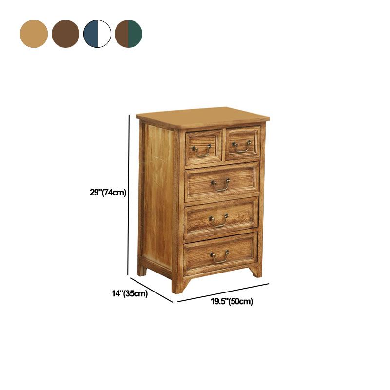 14" W Vintage Solid Wood Lingerie Chest Vertical Storage Chest with Drawers