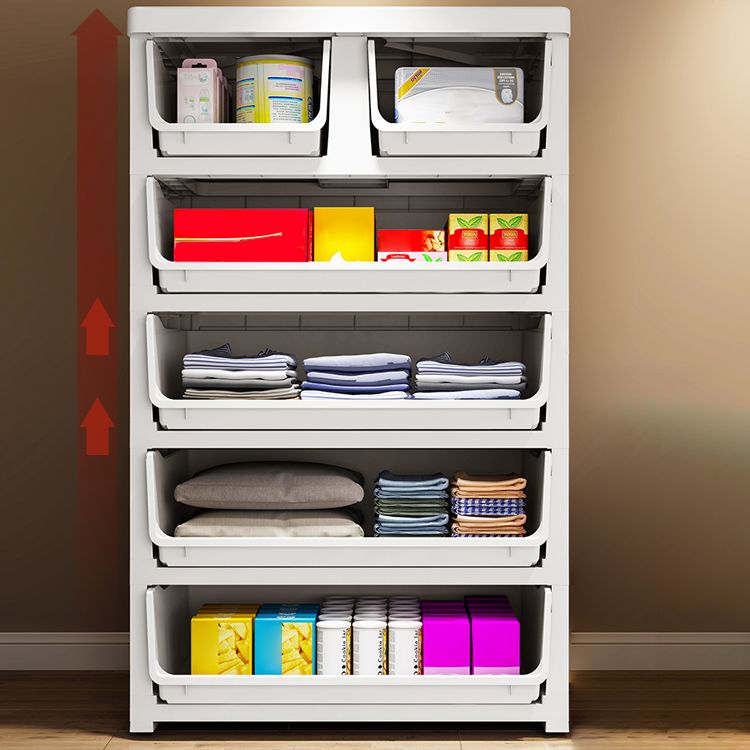 Contemporary Style Wardrobe Plastic Bedroom Wardrobe Closet With Drawers