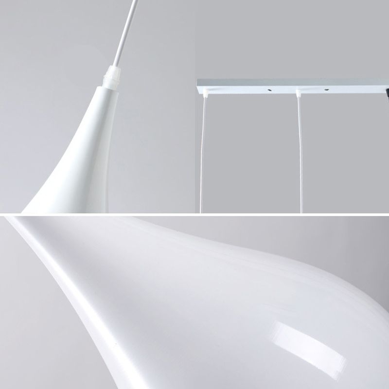 Tränendrop -geformte Decke Anhänger Makkaron Metall 1 Licht Speiseraum Leuchte Leuchte