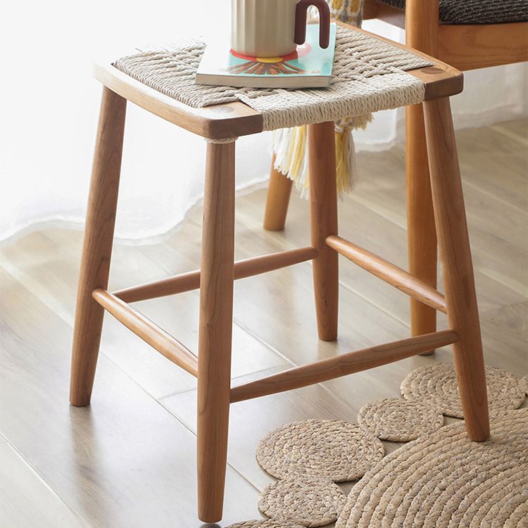 Contemporary Backless Bar Stools with Cherry Solid Wood Base
