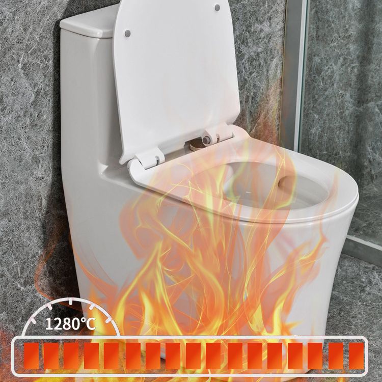 Modern White Flush Toilet Ceramic Elong One-Piece Toilet with Slow Close Seat