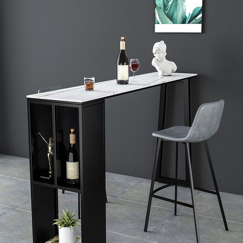 Industrial Metal Bar Stool Faux Leather Indoor Bar Stool with Black Legs