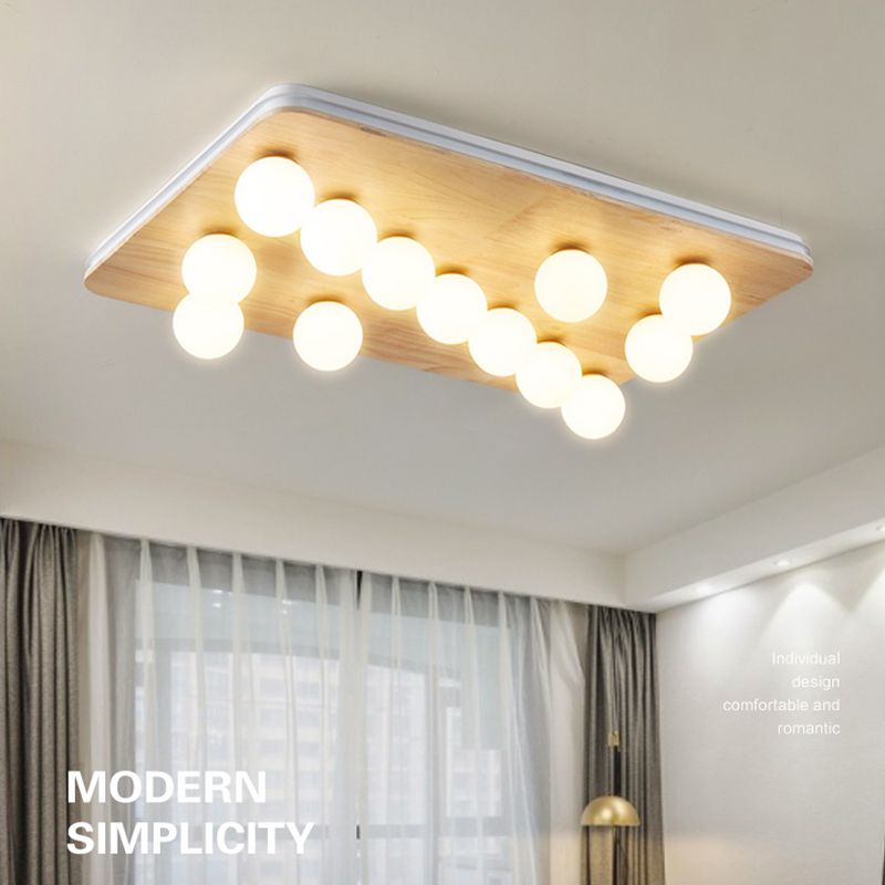 Luminaires de plafond semi-affleurants géométriques en verre opale, lampe Semi-affleurante de Style moderne pour chambre à coucher