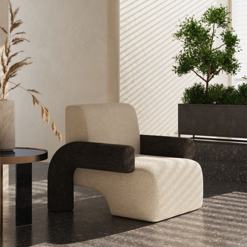 Nordic Style Living Room Velvet Round Arms Tight Back Arm Chair