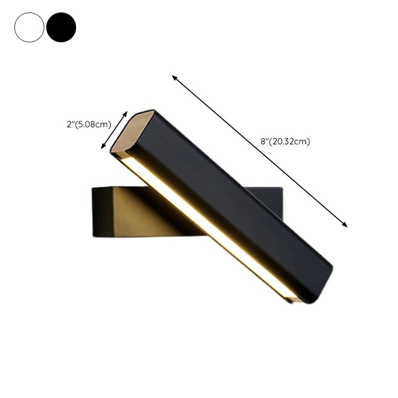 Rotatable Metal & Wood Wall Light 1 - Light LED Wall Sconce in Black / White