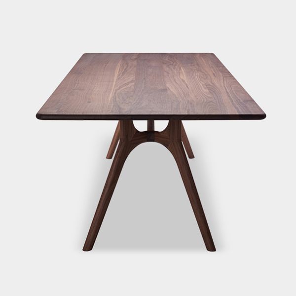 Rectangle Shape Wood Color Dining Table Solid Wood Table Modern with 4 Legs