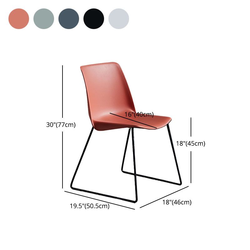 Silla de comedor sin brazo de plástico de estilo industrial