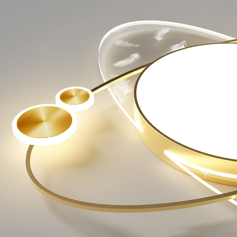 Luce a soffitto a led con piuma oblunga in stile moderno a filo acrilico con ombra acrilica