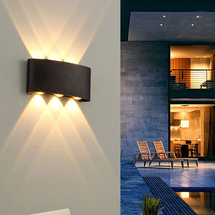 Square Shade Wall Lighting Modern Style Metal Multi Lights Sconce Lamp in Black