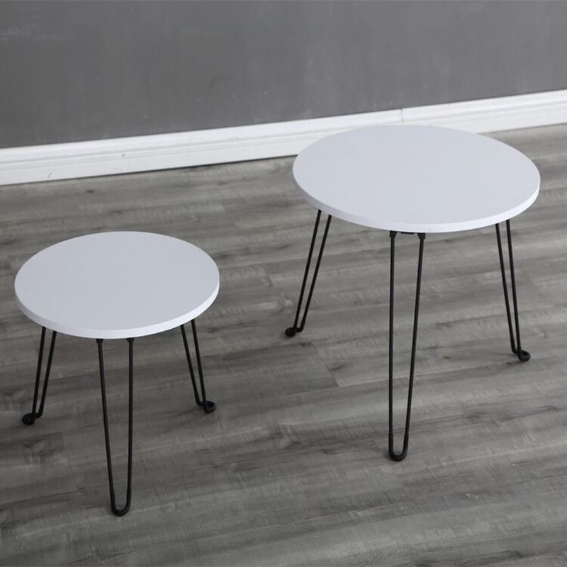 8.6"/12.9"/16.5" Tall Modern 3 Leg Ironcraft Wood Round Top Coffee Table