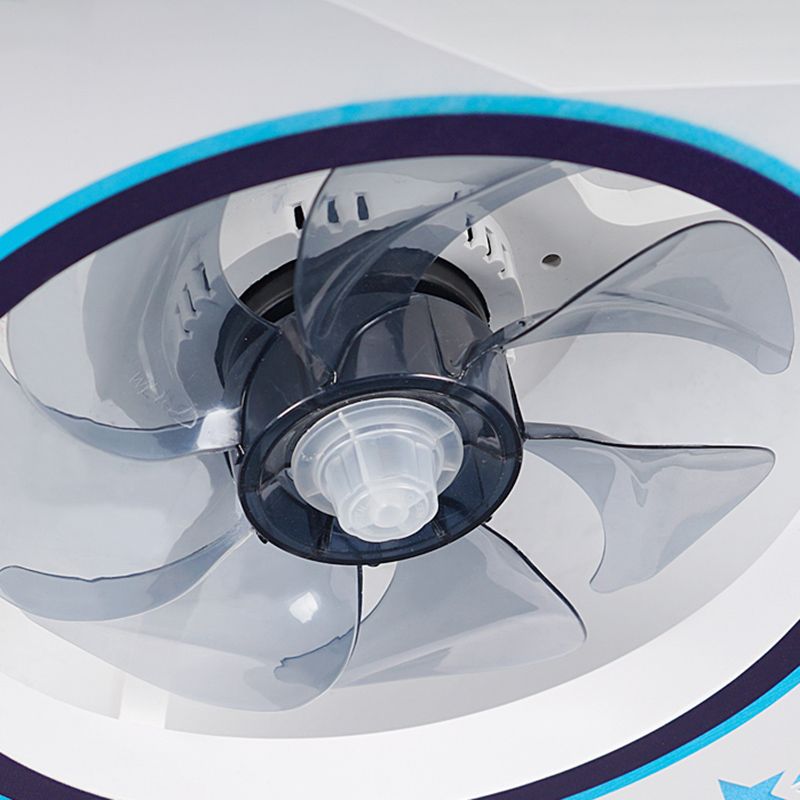 Cartoon Flugzeugform LED Deckenventilator Acryl Kinder Schlafzimmer Halbflush -Halterung Beleuchtung