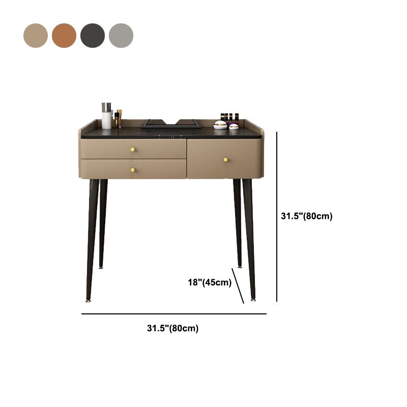 Contemporary Stone Dressing Table 31.1-In High Makeup Vanity Table with Stool
