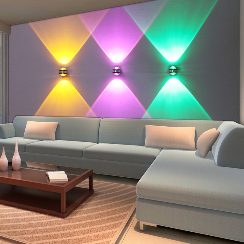 Moderner Kreis auf und ab LED Wandleuchter Kristall 2 Lichter Wandlampen