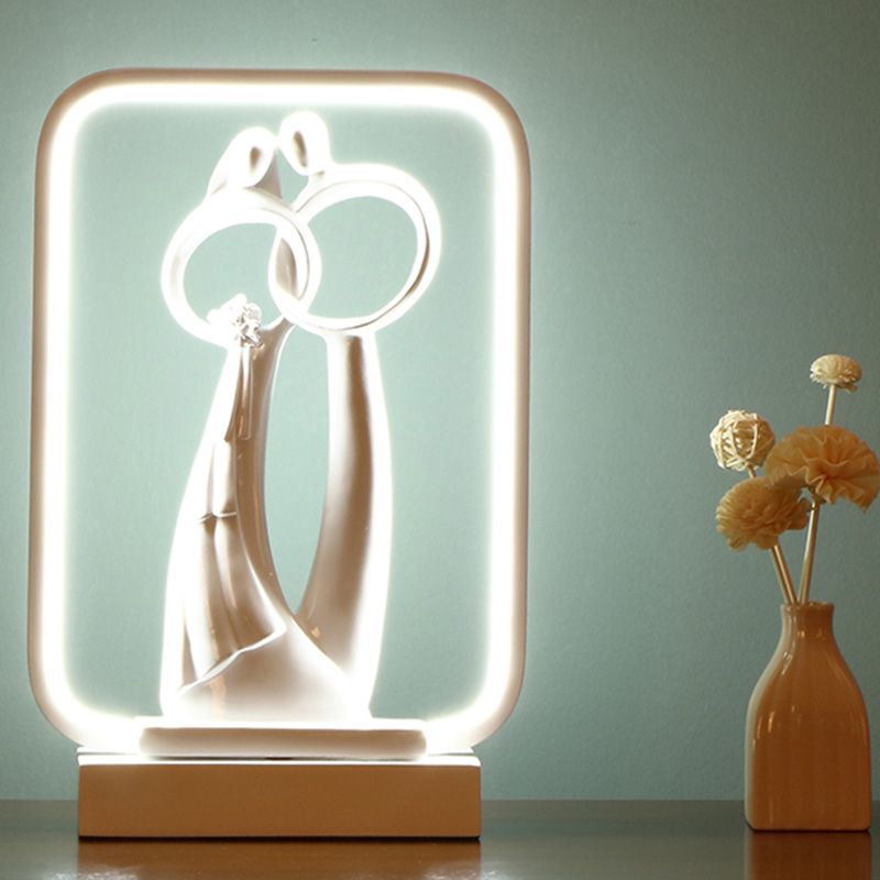 Modern Style Linear Night Table Lamp Metal Nightstand Lamp for Bedroom