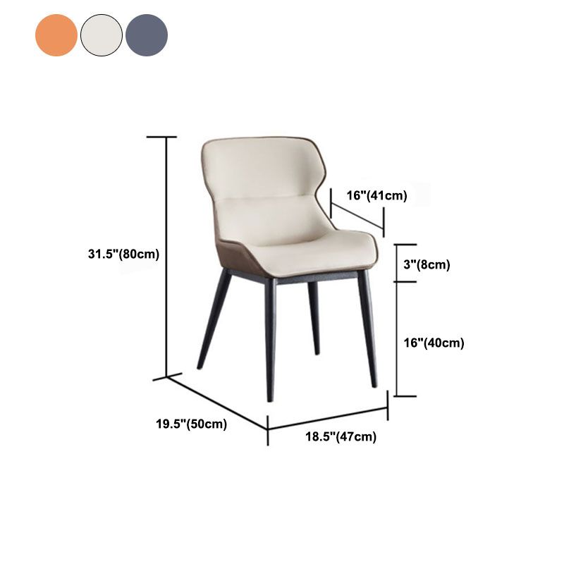 Contemporary Dining Wingback Side Chairs Arm Chair with Metal Legs for Kitchen