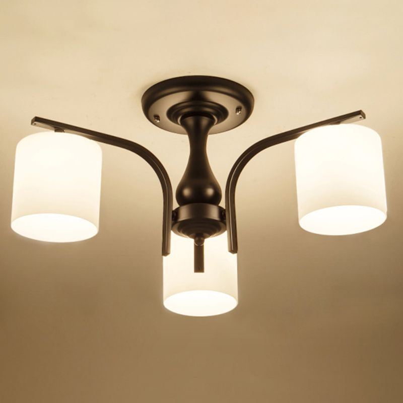 Cylinder Glass Shade plafond Mount à chasse d'eau