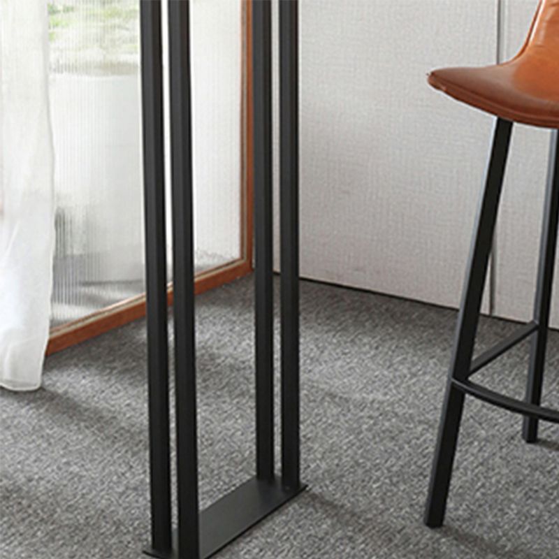 Industrial Style Bar Table Faux Marble Rectangle Bistro Bar Desk with Sled Base