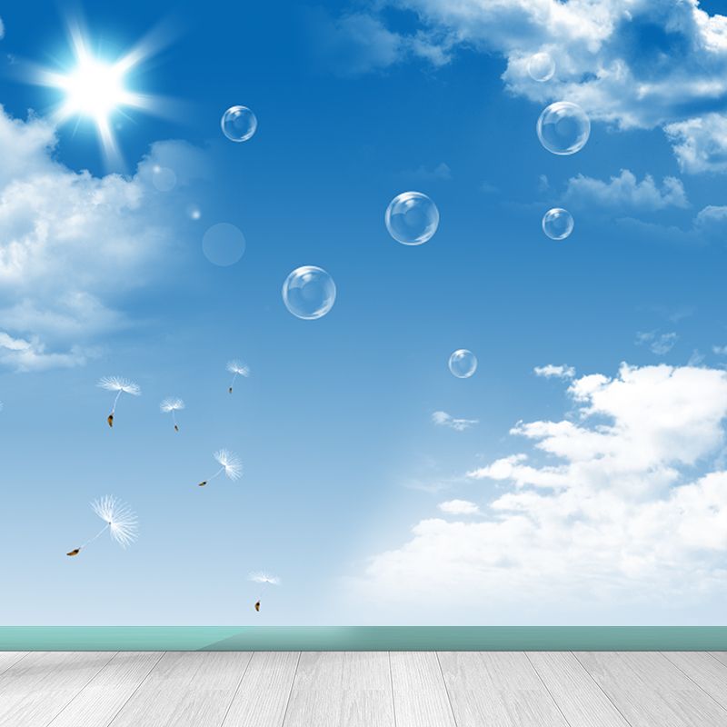 Large Sky Scenery Wall Mural Contemporary Natural Landscape Wall Decor in Pastel Color