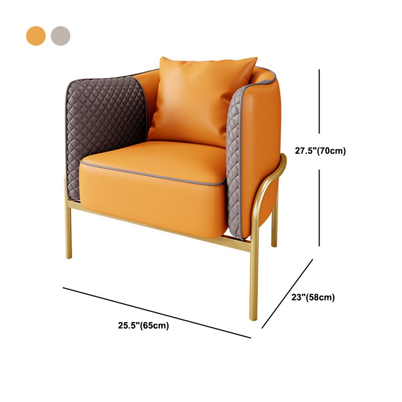 Modern Faux Leather Sofa with Pillow Back for Living Room Sofa