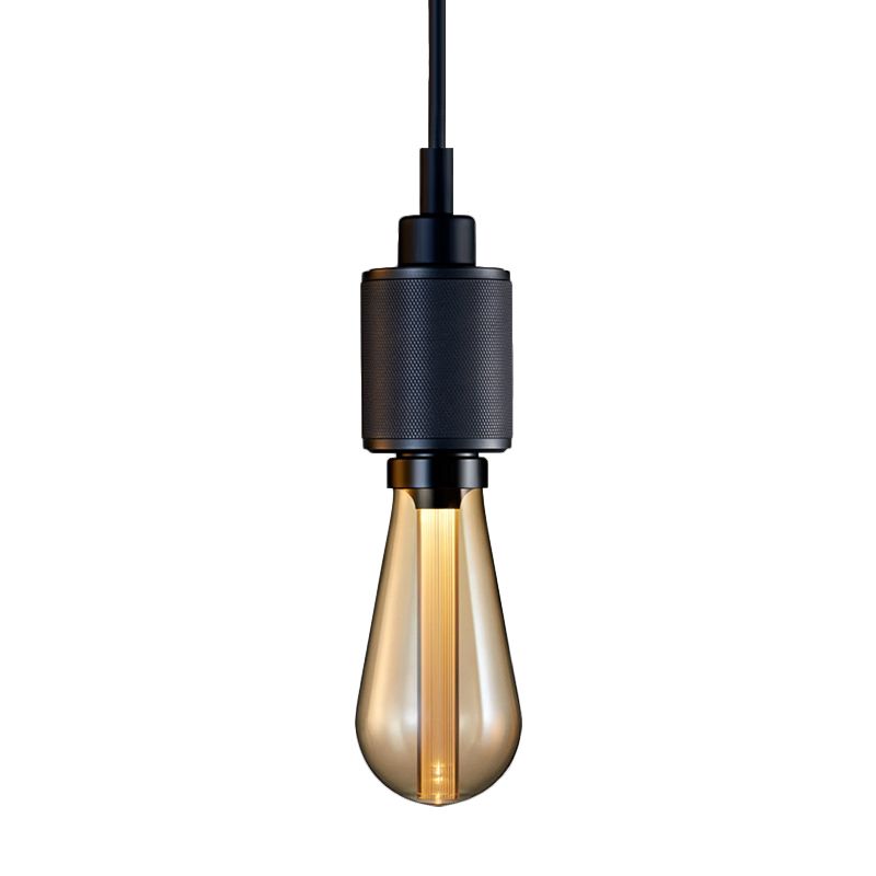 Metallic Open Bulb Pendant Lighting Retro Industrial 1 Light Restaurant Hanging Lamp in Black/Silver