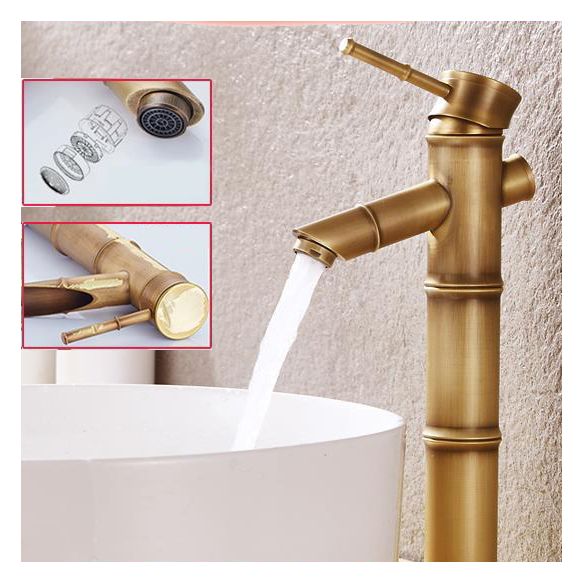 Lever Handle Farmhouse Faucet Circular Low-arc Sink Faucet for Bathroom