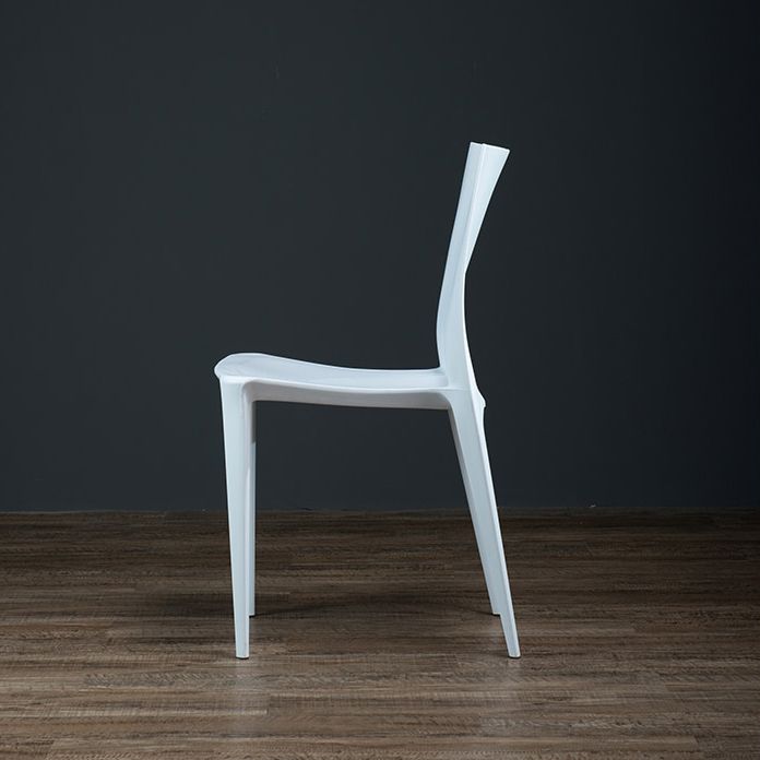 Plastic Scandinavian Kitchen Dining Room Chair Open Back Side Chair