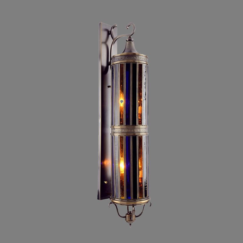 Cilinder slaapkamer wandverlichting vintage metaal 6-head messing/bronzen afwerking Arabische sconce lamp
