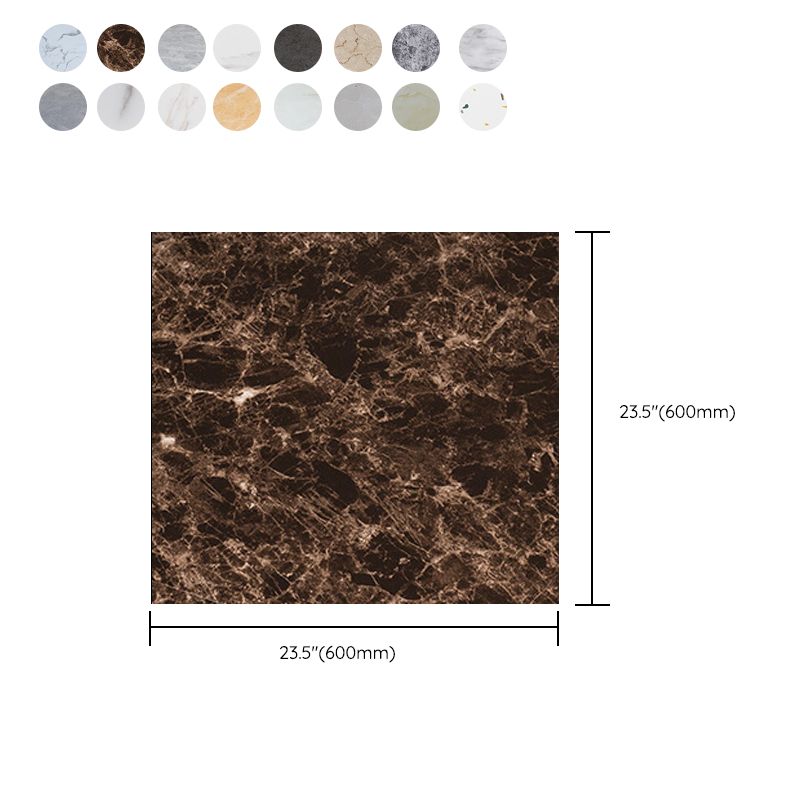 Square Peel & Stick Vinyl Flooring Wood Effect PVC Flooring for Living Room