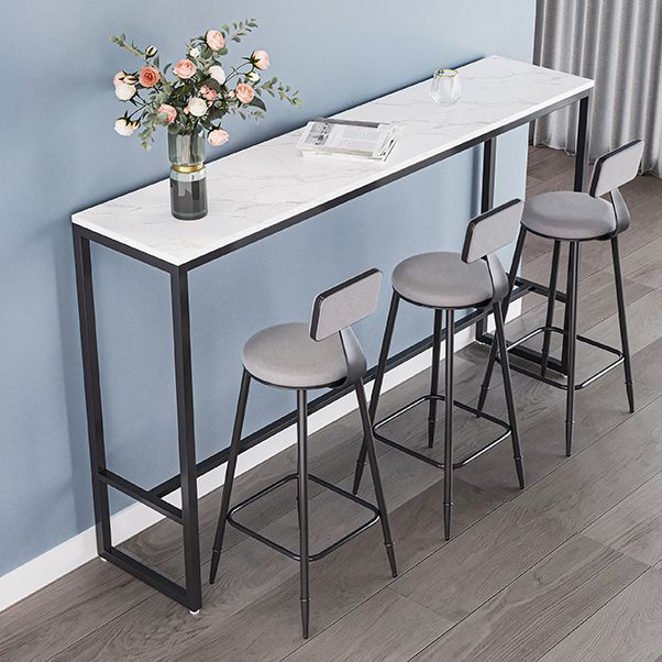 Modern Backrest Counter Stool Iron Milk Tea Shop Bar Stool with Cushion and Pedal