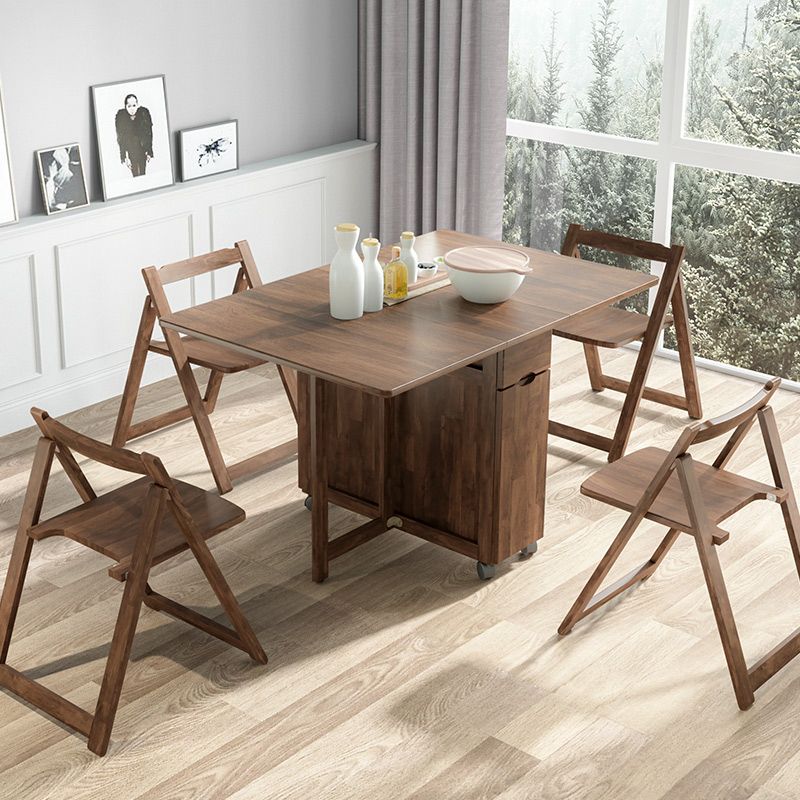 Modern Modern Eetting Table 51.18 "Rechthoek Rubberwood Drop-bladtafel (alleen tafel)
