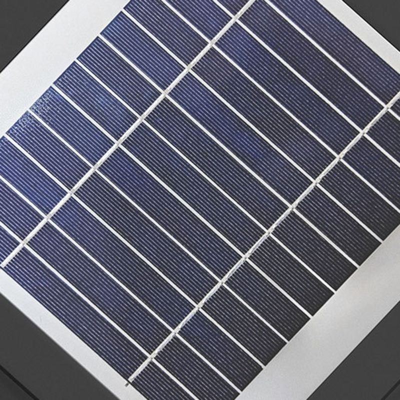 Metal Rectangle Shape Solar Pillar Lamp Modern 1 Light Outdoor Waterproof Light in Black