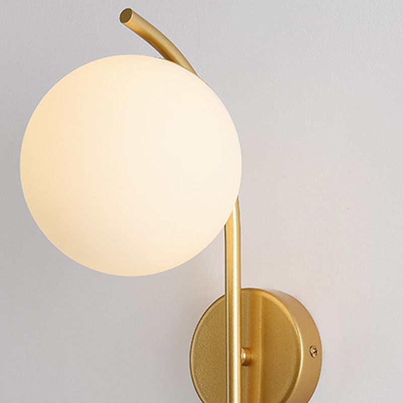 Nordische Wandmontage Lampe moderne runde Glasschatten Wandleuchte für Wohnzimmer