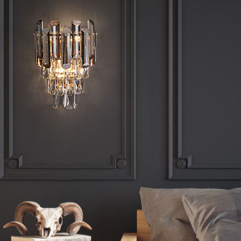 Geometric Shape Crystal Wall Sconces Modern 2-Lights Wall Mount Light Fixture