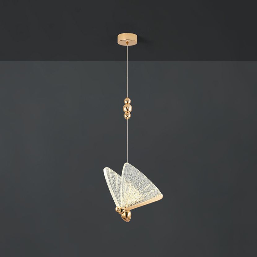 Butterfly Shape Hanging Lighting Modern Style Metal 1 Light Hanging Lamp for Living Room