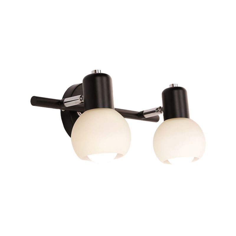 Globe Living Vanity Sconce Light Metal and Milk Glass 2/3 Lights Contemporary Wall Lightture en noir