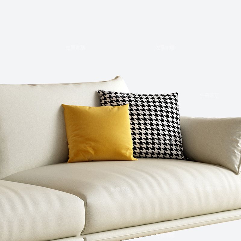 33.46" H Faux Leather 4- Seater Square Arm Sofa for Living Room