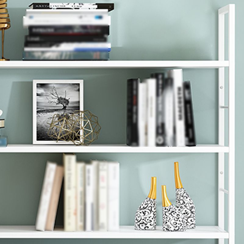 Industrial Wall Mounted Bookshelf Black and White Iron Shelf for Home