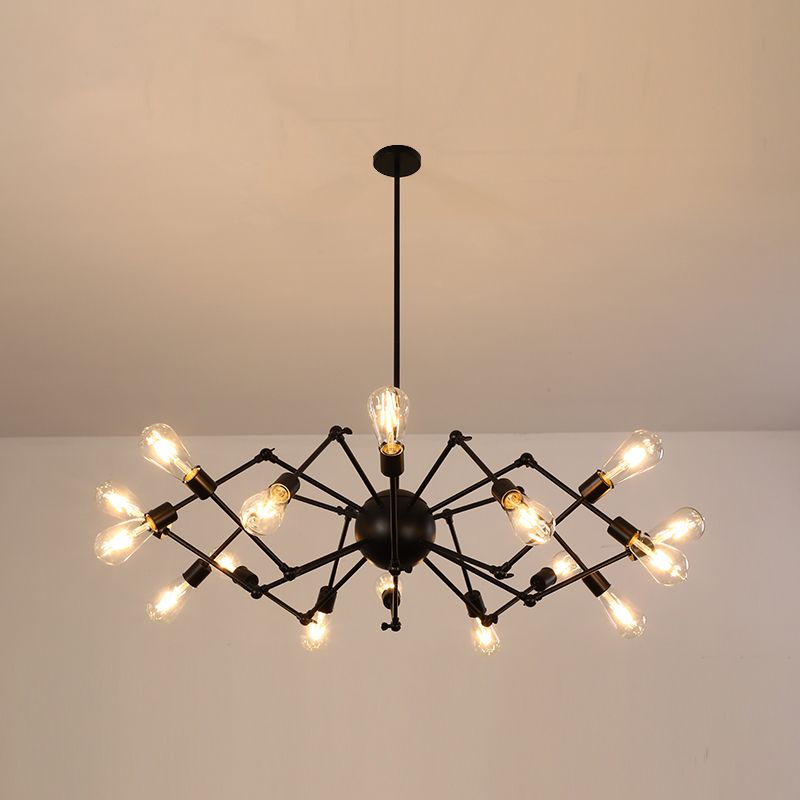 Araña múltiple lámpara de lámpara vintage lámpara de luz colgante industrial de hierro