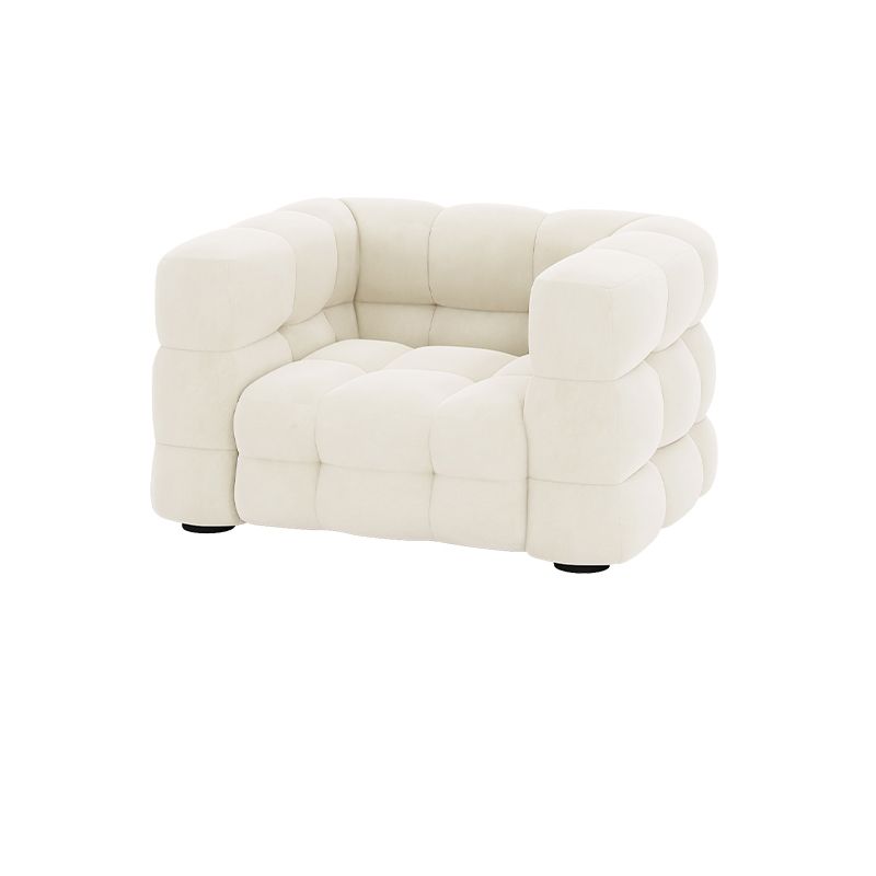 Contemporary 26.77" H Biscuit Back Tuxedo Arm Sofa for Living Room