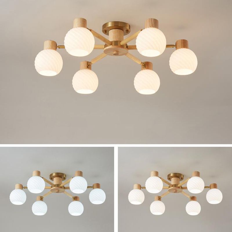 Wood Chandelier Light Modern Style Chandelier Pendant Light for Dining Room
